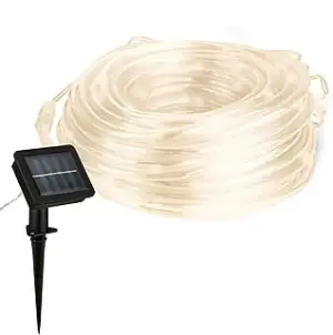 BRILONER – LED Strip Solar 10 Meter, Warmweißes Licht, Spitzwassergeschützte Solar Lichterkette A...