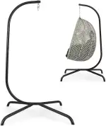 COSTWAY Hängesesselgestell, Hängesessel Gestell mit Haken, Hängestuhlgestell Metall bis 180 kg belastbar, Gestell für Hängesessel/Hängestuhl, Hängesitzständer für Balkon, Terrasse, Garten