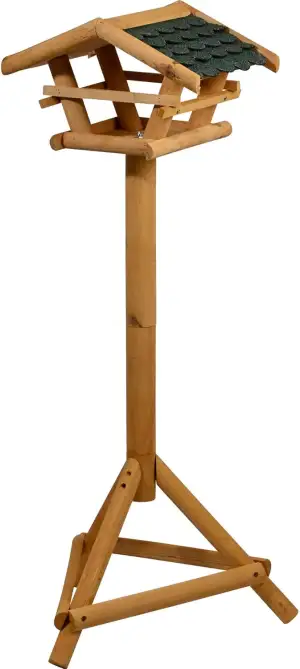 dobar 48100FSC Vogelfutterhaus inkl. Ständer - Vogelfutterstation aus Holz mit B