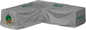 Abdeckung Gartenmöbel Winterfest Lounge L-Form, 255x255x80 cm, grau, Oxford 600D Gewebe, Abdeckplane Gartenmöbel wasserdicht, UV-beständig und wetterfest