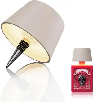 MU LIN Flaschenlampe Aufsatz LED Aufladbar Schwarz, IP54 Wasserdicht Lampenschirm für Flasche, Ak...