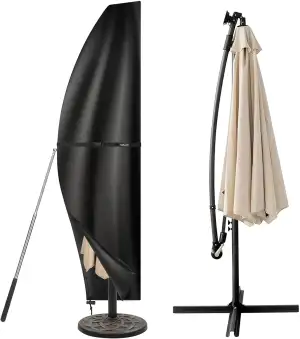 Tavaler Sonnenschirm Schutzhülle 3 M, Ampelschirm mit Stab, 420D-Oxford-Stoff So