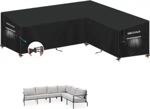 Lounge Abdeckplane für L Form Gartenlounge Abdeckung L-Form Loungemöbel Abdeckun