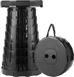 Generisch Tragbarer Teleskophocker, Höhenverstellbar 6,5-45 cm, Klapphocker, Kunststoff, rutschfest, 300 kg Belastbar, Platzsparend, für Haushalt, Küche, Bad, Camping