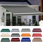 Markisen Ersatzstoff, Ersatztuch Für Einziehbare Klemmmarkise, Markisenbespannung Canvas Markisenstoff, Terrasse Markise Ersatz-Bezug Garten Sonnenschutz Polyester Überdachung(Gray,2.5x2m/8x6.5ft)