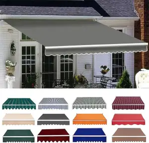 Markisen Ersatzstoff, Ersatztuch Für Einziehbare Klemmmarkise, Markisenbespannung Canvas Markisenstoff, Terrasse Markise Ersatz-Bezug Garten Sonnenschutz Polyester Überdachung(Gray,2.5x2m/8x6.5ft)