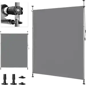 LEADZM Klemmmarkise Senkrechtmarkise 200x305cm,Ausziehbar & Blickdicht, UV-Schut