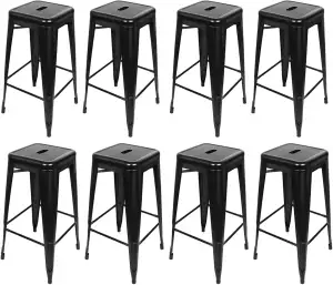 homewell Barhocker 8er Set, Industrial Stehhocker Eisen 76 cm, Stapelbar Bistroh