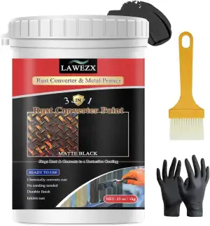 Rostumwandler mit Grundierung 1000ml, 3-in-1 Schwarz Rostschutzfarbe für Metall 