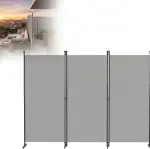 Paravent Raumteiler 3-teilig 240x180 cm Dunkelgrau Freistehend Faltbar Große Faltwand – Sichtschutz für Schlafzimmer Wohnzimmer Büro – Spanische Wand