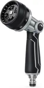 RAINPOINT Gartenbrause Metall, Hochdruck Gartenschlauch Düse mit 10 Bewässerungsmuster, Daumenste...