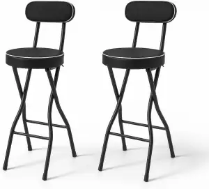 Klappbar Barhocker 2er Set Klappbarer Stehhocker Barhocker mit Lehne, 65cm hoch,