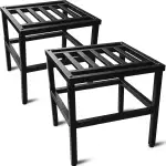 Metall Pflanzenständer 2er-Set, 33cm Schwarz Schwerlast Blumenständer Blumenhocker Pflanzenhocker,Rostfest Blumentopfständer Pflanzenregal für Große Blumentöpfe, Innen Außen Terrasse Garten
