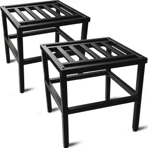 Metall Pflanzenständer 2er-Set, 33cm Schwarz Schwerlast Blumenständer Blumenhock