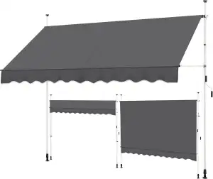 Yaheetech Klemmmarkise 300cm Breit Balkonmarkise mit Handkurbel Sonnenschutz ohn