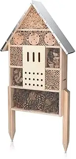 Navaris Insektenhotel aus Holz wetterfest - Bienenhotel Hummelhaus - Naturbelass