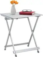 Relaxdays Klapptisch, wetterfest, HBT: 59,5 x 50 x 47,5 cm, Garten & Balkon, Camping, Aluminium, ...