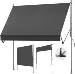 BelleMax Klemmmarkise ohne Bohren mit Handkurbel, 2026 Upgrade 2-in-1-Balkonmarkise mit Faltbarem...