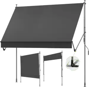 BelleMax Klemmmarkise ohne Bohren mit Handkurbel, 2026 Upgrade 2-in-1-Balkonmark