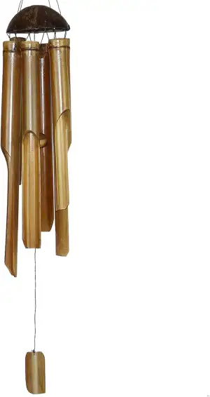 Simandra Windspiel „Feng Shui“ I Handgefertigtes Klangspiel aus Bambusstäben und