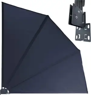 QUICK STAR Balkonfächer 115 x 115 cm Grau, Easy Mount Wandplatte, Balkon Sichtschutz Fächer Blickdicht, Windschutz Trennwand Wetterfest