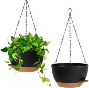 25cm Selbstbewässernde Hängende Blumenampel 2er-Set – Blumentopf Hängend Innen &
