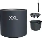 MELTOM Blumentopf mit Einsatz & Bewässerungssystem – Rund & Modern – Frost- & UV-beständig – Kuns...