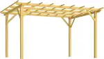 Outsunny Pergola Garten im Freien 3 x 4 m versenkbare Schiebepergola, Holzpergola, Gartenlaube fü...