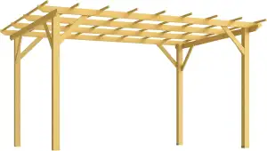 Outsunny Pergola Garten im Freien 3 x 4 m versenkbare Schiebepergola, Holzpergol