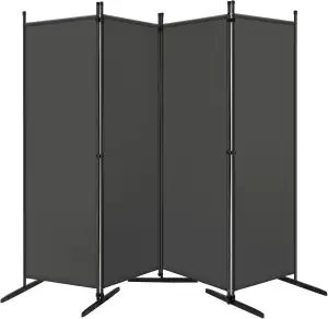 WOLTU Paravent, Raumteiler klappbar freistehend Sichtschutz, Trennwand 4 teilig 223x177 cm, Stellwand für innen Outdoor Garten Balkon Terrasse, Raumtrenner Dunkelgrau