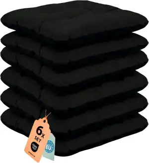 Outdoor Sitzkissen Stuhlkissen - 6er Set - 45 x 45 cm - Made in EU, Wasserdichte