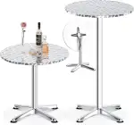 3-in-1 Stehtisch,Bistrotisch-klappbarer Barkeeper Tisch-60 cm Durchmesser-3 Höhen: 49,5cm/74cm/11...