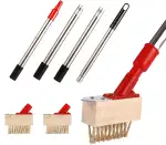 Unkrautbürste mit 120cmStiel, 2Stück Fugenbürste Unkraut mit Drahtbürste Klingenschaber,Garten Fu...