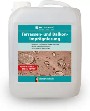 HOTREGA Terrassen Imprägnierung 5L | Balkon Versiegelung | Regendicht & algenfre