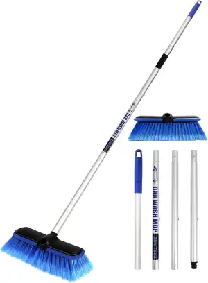 ZimiTeda PBT Autowaschbürste mit stiel langem Griff 10 '' Größerer Bürstenkopf m