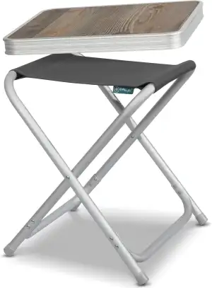 Homecall 2 IN 1 Campinghocker Faltbar mit Tischplatte MDF - Campingtisch Klappba