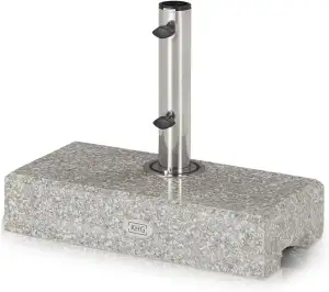 KHG Sonnenschirmständer aus Granit, Schirmständer grau rechteckig, 45 x 22 cm, m