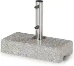 KHG Sonnenschirmständer aus Granit, Schirmständer grau rechteckig, 45 x 22 cm, mit Einsätzen für ...