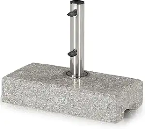 KHG Sonnenschirmständer aus Granit, Schirmständer grau rechteckig, 45 x 22 cm, m