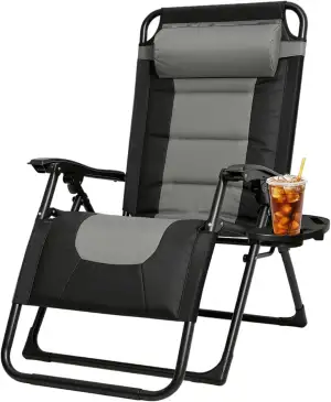 Liegestuhl Klappbar, Garten Sonnenliege Wetterfest mit Kissen, Einstellbar Liege