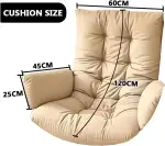 Generisch Auflage für Hängeschaukel,Hängesessel Kissen, Garten Polster,Hängekorb Sitzkissen, Waschbar Schaukelstuhl Sitzkissen Hängestuhl Sitzauflage (Dunkelgrau)