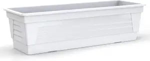 Plastard Blumenkasten 80 cm lang Farbe Weiss Pflanzkasten, Balkonkasten, Blumenk