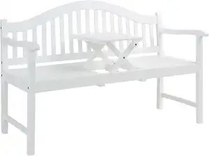 BUTLERS Gartenbank mit Klapptisch und Armlehnen (140 x 60 cm) -Banquette- Sitzba