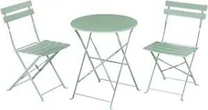 eSituro Balkonmöbel 3-teilig, Bistrotisch mit 2 Stühlen, Gartenmöbel Terrassenmö