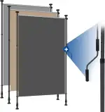 HOMEDEMO Senkrechtmarkise Außen, Vertikalmarkise ohne Bohren, Balkonrollo mit Handkurbel, Sichtsc...