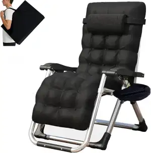 Klappbar Sonnenliege Liegestuhl,Zero-Schwerkraft Garten Liegestuhl mit Abnehmbar