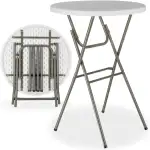 tectake® Stehtisch klappbar, Bistrotisch, Beistelltisch Outdoor, Klapptisch für Outdoor Küche, Stehempfang, Events, Bartisch, Grilltisch, Gartentisch rund, runder Tisch - 110 x 80cm