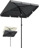 GarveeHome Sonnenschirm Balkon 200x125 cm mit Schirmhülle, UV50+ Sonnenschirm rechteckig knickbar...