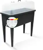 Hochbeet Kunststoff 76x37x84,5 cm | Robuster PP-Kunststoff mit abnehmbaren Beinen und Haube | Frühbeet für Garten und Balkon | Gemüsebeet im modernem Design