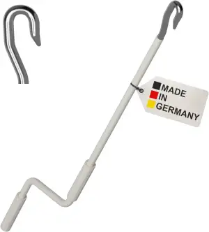 BAUHELD® Markisenkurbel mit Fleischer-Haken [Made in Germany] - Markisenstange m